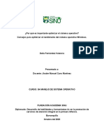 Trabajo Final. Por Qué Es Importante Optimizar El Sistema Operativo