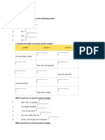 Write The Participle Form of The Following Verbs.: Positive Negative