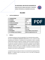 Syllabus Yacimientos Minerales Metálicos 2018-II PDF