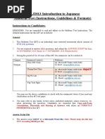 UALJ2013 Introduction To Japanese Midterm Test (Instructions, Guidelines & Formats)