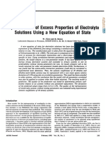 Of of Of: Representation Excess Properties Electrolyte Solutions Using A New Equation State