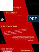 Understanding Art Criticism & Aesthetics: (Module 4)