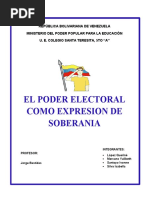 2da Asignacion DE PREMILITAR - 5to AÑO. EL PODER ELECTORAL COMO EXPRESION DE SOBERANIA