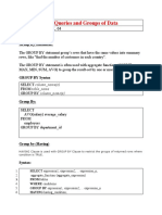 Sub Queries and Groups of Data: Lab Manual 04