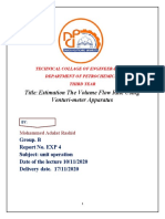 Title: Estimation The Volume Flow Rate Using Venturi-Meter Apparatus