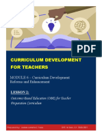 Curriculum Development: Outcomes-Based Education For Teachers