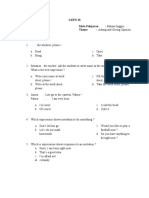 LKPD 10 Nama Siswa: Mata Pelajaran: Bahasa Inggris Kelas: Theme: Asking and Giving Opinion