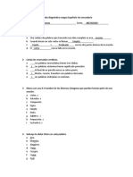 Prueba Diagnóstica Lengua Española 3ro Secundaria