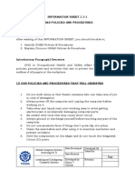 Information Sheet 1.1-1 Oh&S Policies and Procedures