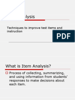 Item Analysis: Techniques To Improve Test Items and Instruction