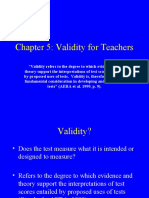 Chapter 5: Validity For Teachers