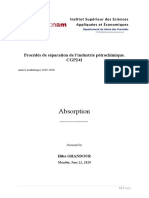 Absorption: Procédés de Séparation de L'industrie Pétrochimique. CGP241