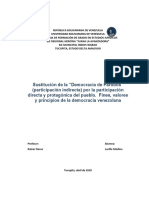 Sustitución de La Democracia Representativa Por La Dem. Participativa