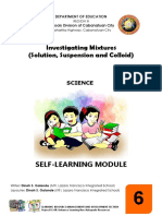 Investigating Mixtures (Solution, Suspension and Colloid) : Self-Learning Module