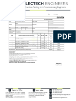 Erection, Testing and Commissioning Engineers: Quotation