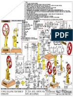 A Simple Oscillating Steam Engine by H.Muncaster. G.A., B.O.M., Notes, Isometric View, Parts and Assemblies