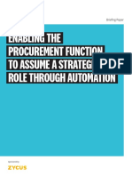 Enabling The Procurement Function To Assume A Strategic Role Through Automation