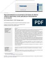 Reproducibilidad de La Escala Motriz Del Infante de Alberta (Alberta Infant Motor Scale) Aplicada Por Sioterapeutas en Formación PDF