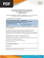 Guía de Actividades y Rúbrica de Evaluación - Unidad 2 - Paso 3 - Alternativas de Solución Desde El Marketing y El Mejoramiento Del Servicio