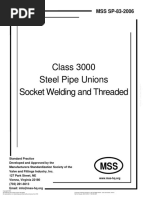 Class 3000 Steel Pipe Unions Socket Welding and Threaded: MSS SP-83-2006