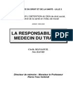 La Responsabilité Du Médecin Du Travail