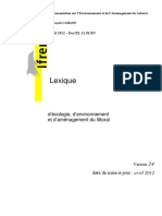 Lexique: D'écologie, D'environnement Et D'aménagement Du Littoral