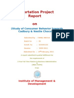 Dissertation Project Report On Nestle & Cadbury Chocolates