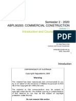 Semester 2 - 2020 Abpl90293: Commercial Construction: Introduction and Course Information