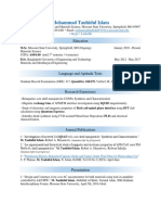 Resume - Mohammad Tauhidul Islam