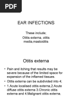 Ear Infections: These Include Otitis Externa, Otitis Media, Mastoiditis