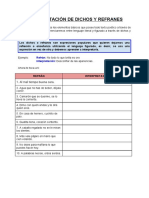 Guía 1 INTERPRETACIÓN DE DICHOS Y REFRANES 6°