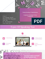 Testing Speaking Comprehension Language Assessment Group Assignment