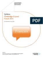 Syllabus: Cambridge O Level French 3015