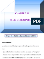 Chapitre III Seuil de Rentabilite