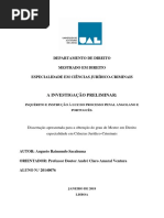 A Investigação Preliminar Inquérito e Instrução À Luz Do Processo Penal Angolano e Português PDF