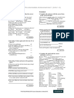 Pre-Intermediate Achievement Test 1 (Units 1 - 3) : Listening Grammar