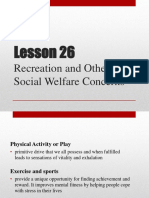 Lesson 26: Recreation and Other Social Welfare Concerns