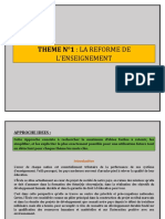 Theme N°1 La Reforme Des L - Enseignement