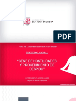 CESE DE HOSTILIDADES Y PROCEDIMIENTO DE DESPIDO - Clase 10