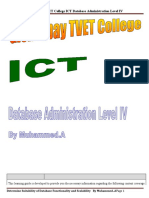 Gish-Abay TVET College ICT Database Administration Level IV