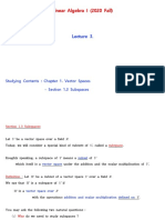 Linear Algebra I (2020 Fall) : Studying Contents: Chapter 1. Vector Spaces - Section 1.3 Subspaces