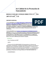 Reglamento de Calidad de La Prestación de Servicios de Saneamiento RES.-C.D.-N°-011-2007-SUNASS-CD