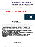 Specification of RCC: Submitted To:-Prof R.J.Shah Submitted By: - Madhav Purohit 000RDMTCE1920007