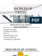 Principles of Credit Management