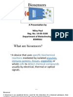 Biosensors: A Presentation by Niloy Paul Reg. No. 14-05-3183 Department of Biotechnology Bsmrau