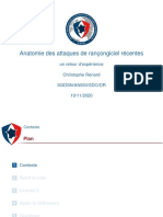 Anatomie Des Attaques de Rançongiciel Récentes: Un Retour D'expérience Christophe Renard Sgdsn/Anssi/Sdo/Dr 10/11/2020