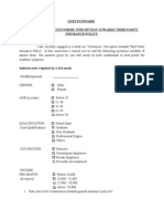 Questionnaire A Study On The Customers' Perception Towards Third Party Insurance Policy