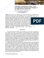 Influence of Leadership, Organizational Culture, Work Motivation, and Job Satisfaction of Performance Principles of Senior High School in Medan City