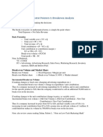 Markstrat Pointers 1 Breakeven Analysis