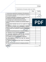 Statement True False: Pre-Test 15 Items